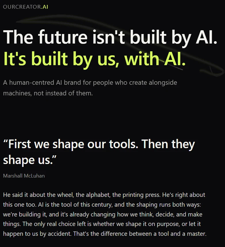 OurCreator.AI: The future isn’t built by AI. It’s built by us, with AI.